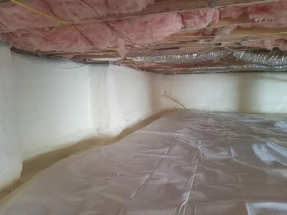 Crawl space encapsulation with closed-cell spray foam for Flat Roof Repair in Manvel